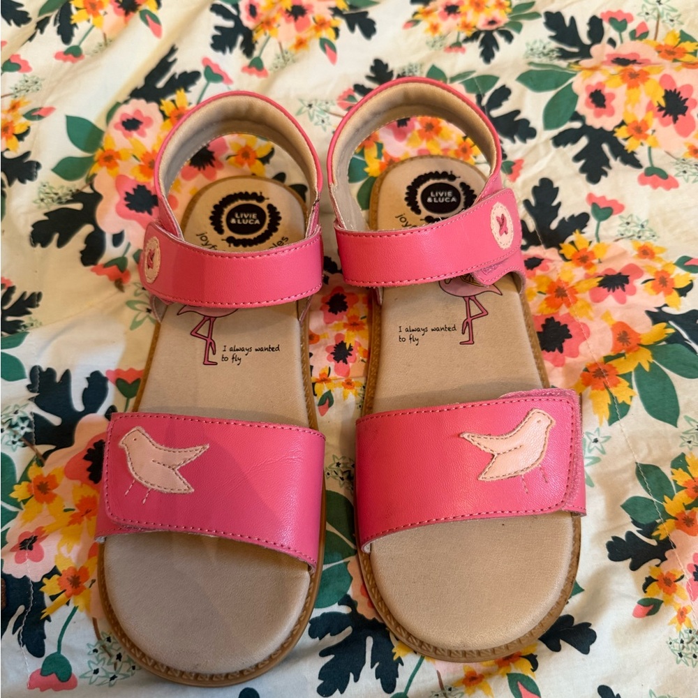 Livie & Luca Pink Bird Strap Sandals